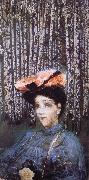 Mikhail Vrubel The portrait of Isabella in front of birch oil painting picture wholesale